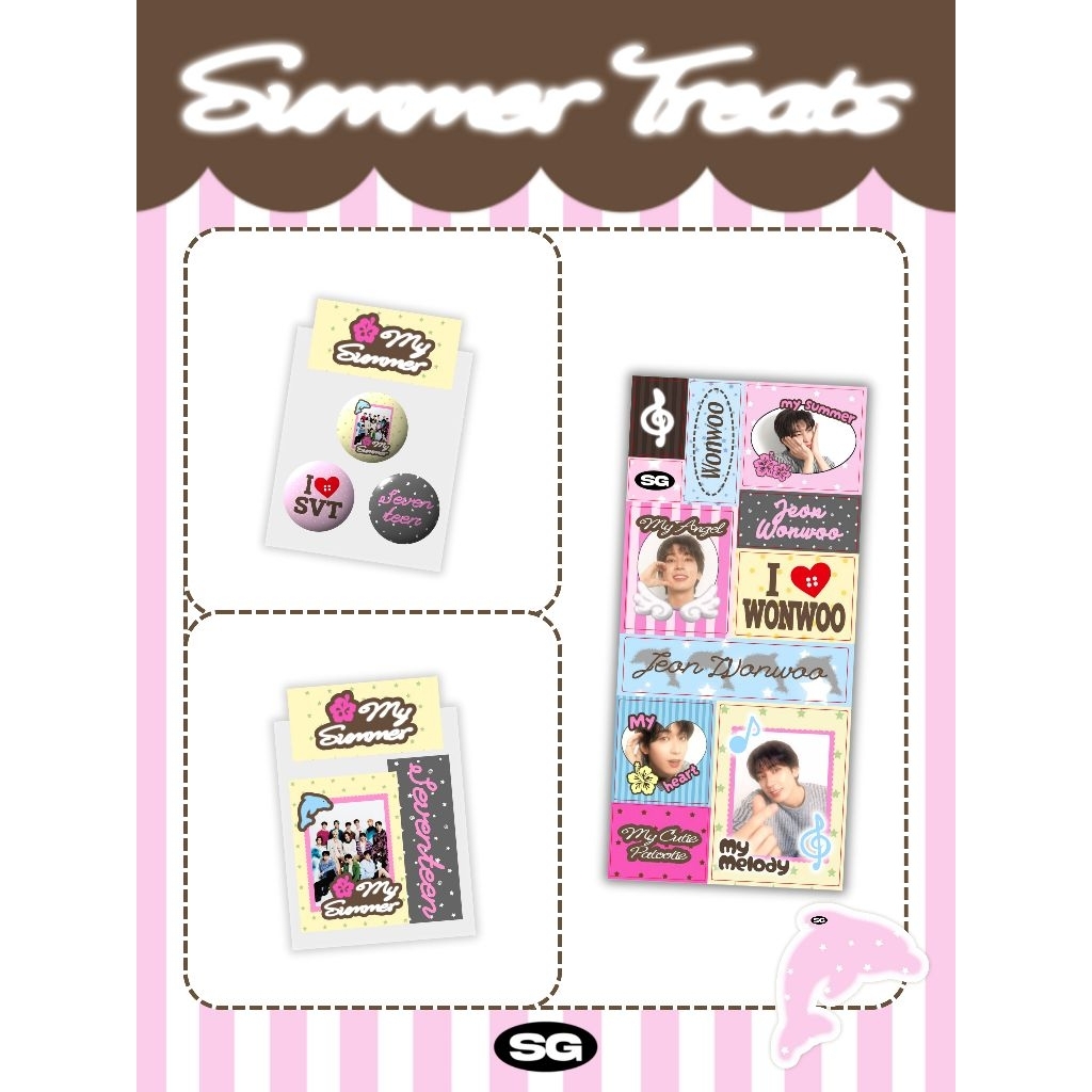 

[SG.LAB] MY SUMMER KPOP STICKER PACK AND PIN BUTTON | RIIZE BOYNEXTDOOR SEVENTEEN