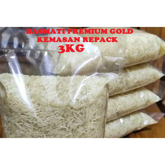 

Beras Basmati PREMIUM GOLD Kemasan Repack 3kg Premium Basmati Rice