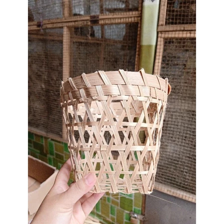 Keranjang Peyek Anyaman Bambu 10 Pcs Kranjang Sebaguna Bisa Untuk Buah