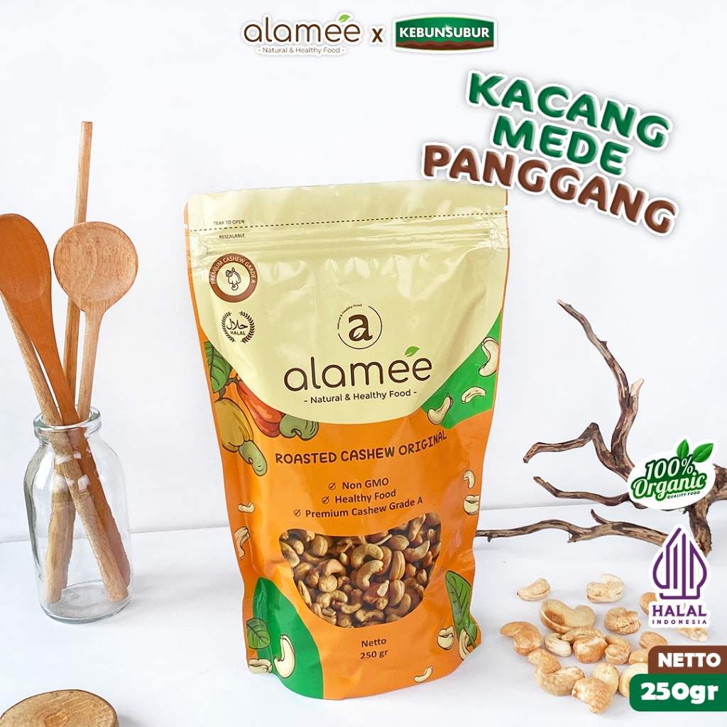

ALAMEE Kacang Mente Panggang Mede Mete Roasted Cashew Organik Oven Matang 250 gram kebunsubur