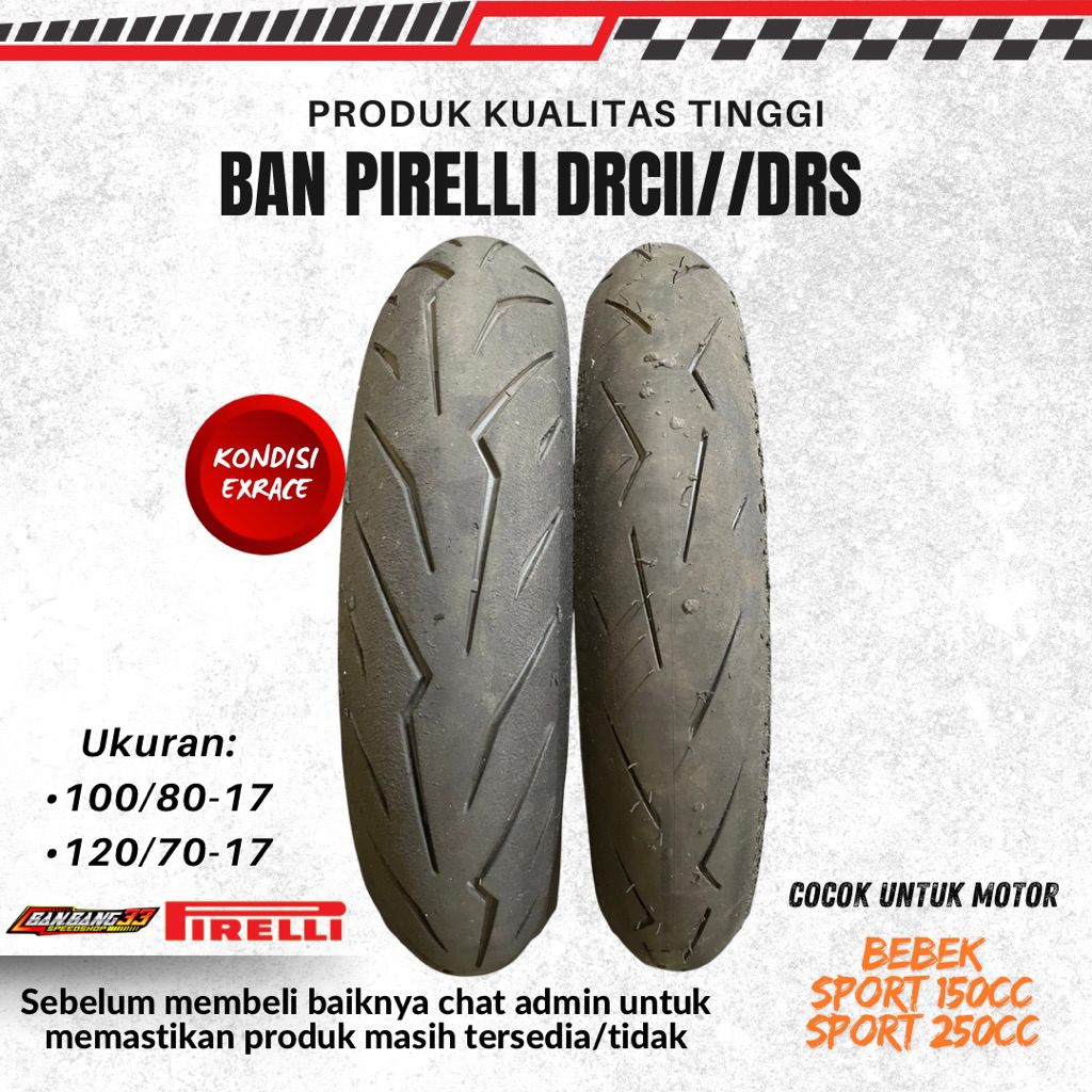 Ban Motor NinjaR/RR, Vixion, Supra GTR Pirelli Diablo Rosso CorsaII 100/80-17//Diablo Rosso Sport 12