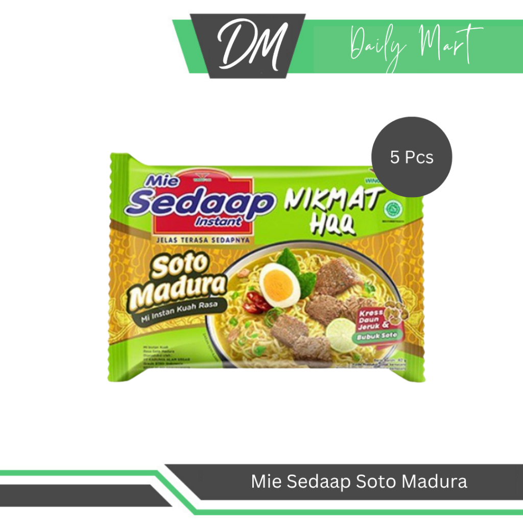 

Mie Sedaap Soto Madura (Harga Per 5 Pcs) - Mie Instan Enak Murah