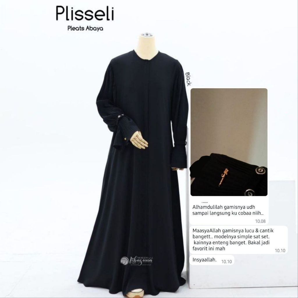 ABAYA PLISSELI BAHAN MARBELLA ANTI UV | ABAYA SEHARI HARI | ABAYA UMROH & HAJI | ABAYA ANTI UV | NYA
