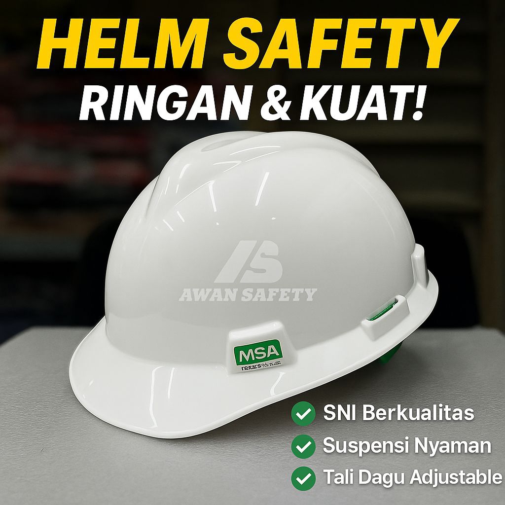 Helm Safety MSA Putih Fastrack Original/ Helm Proyek Safety MSA Lokal