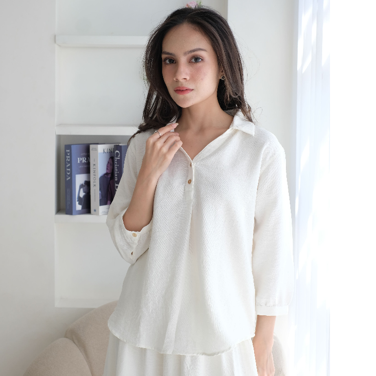 RILLEY - Kemeja Blus Alina | Blus Wanita Bahan Linen Woody