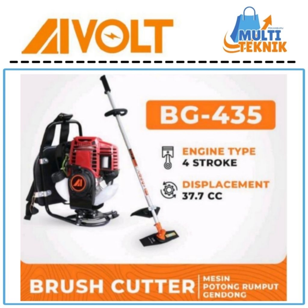 AIVOLT BG-435 Mesin Potong Rumput Gendong 4 Tak Brush Cutter BG435