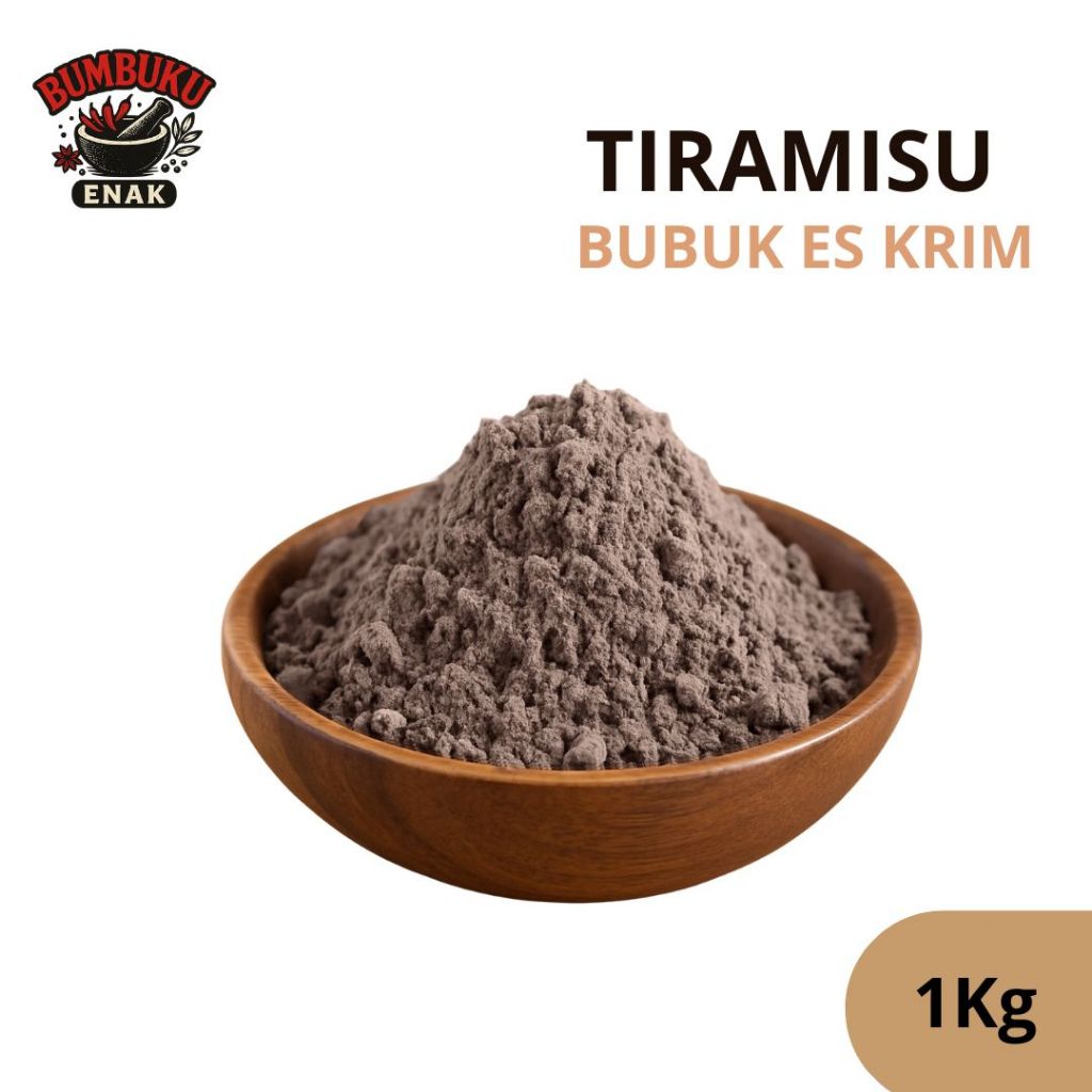 

Bubuk Es Krim Tiramisu 1Kg – Rasa Lembut Tiramisu Ala Cafe Premium, Praktis Dibuat & Cocok Untuk Jualan