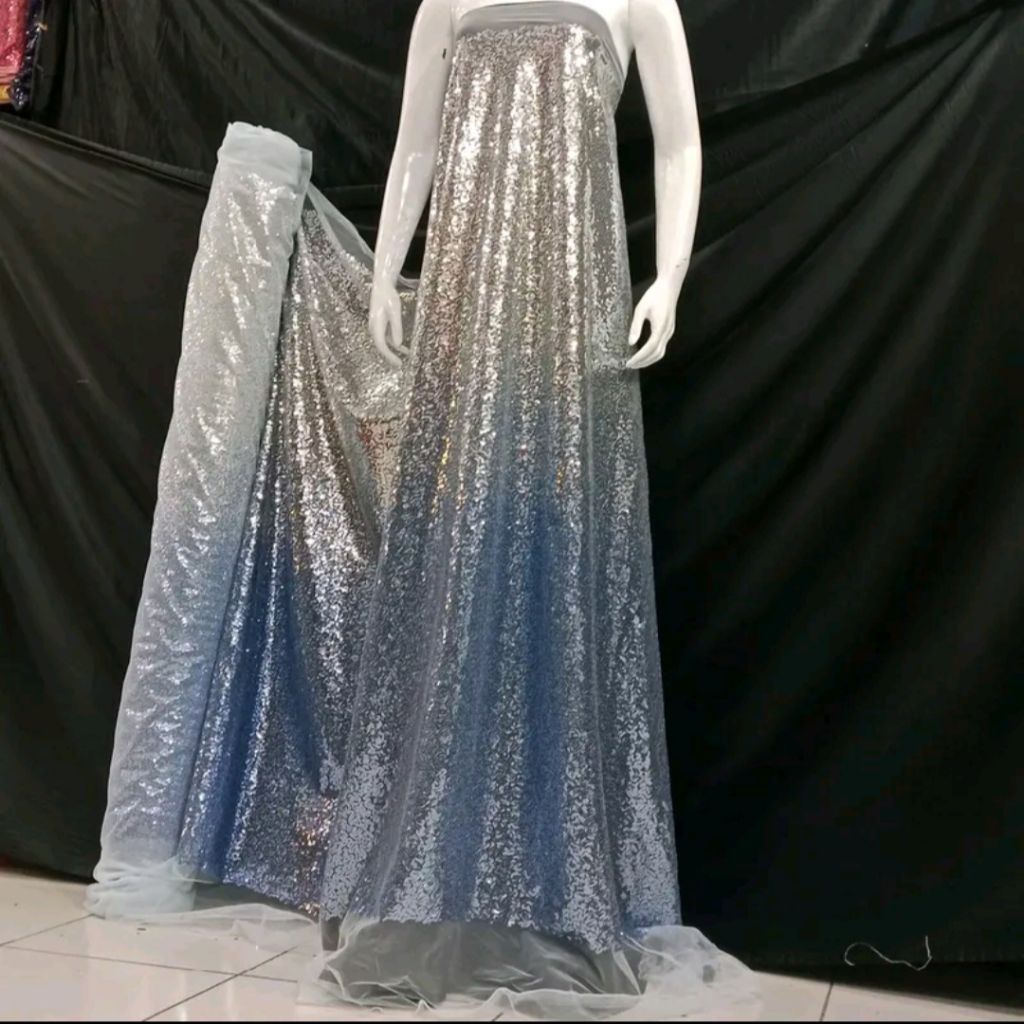 BAHAN/KAIN TILLE SEQUIN GRADASI/GRADASI SEQUIN