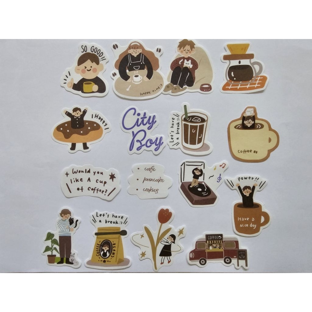 

(Baca Deskripsi) Caramel Melody Series City Boy Sticker Flakes