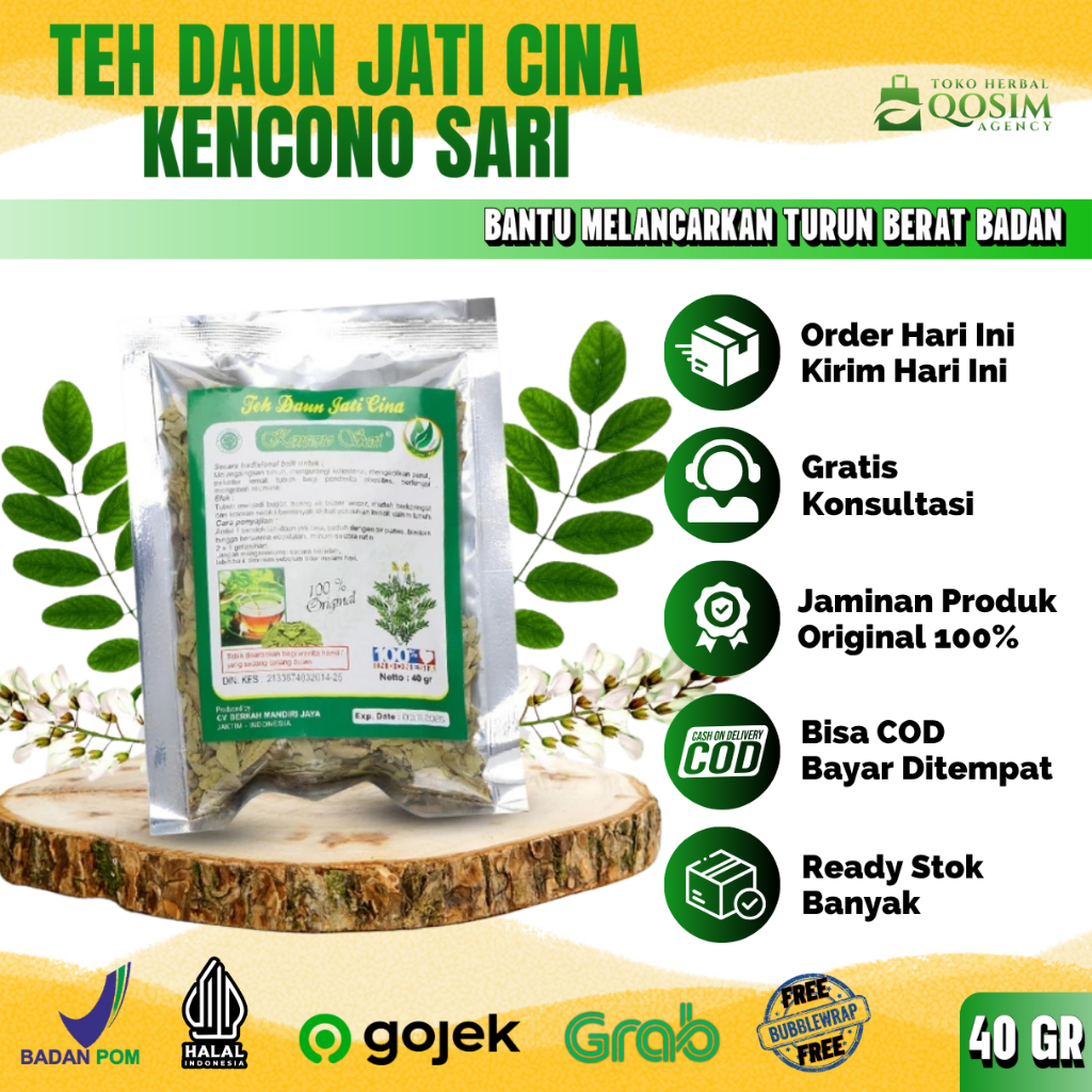 

Teh Daun Jati Cina Kencono Sari 100% Organic Pelangsing Penurun Berat Badan 40gr