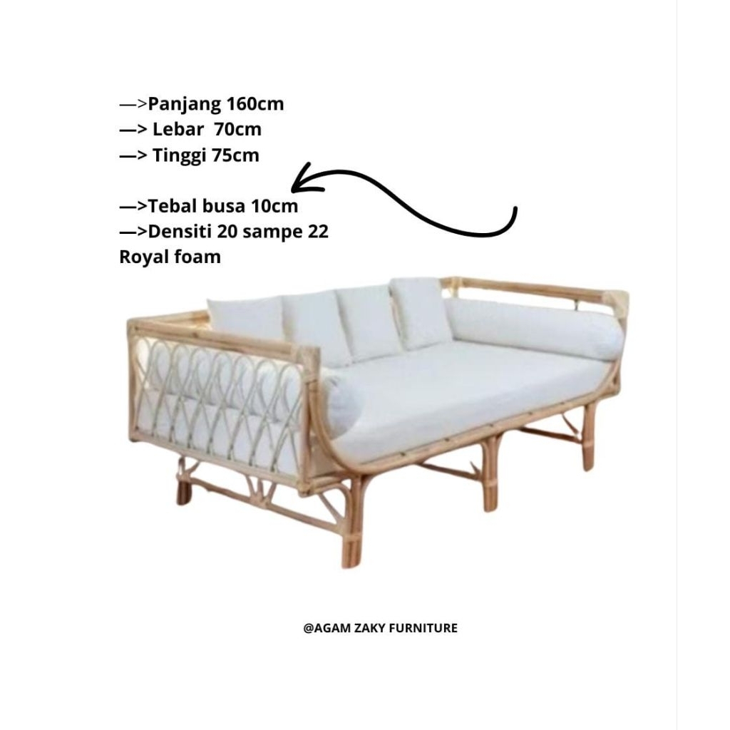 SET SOFA SEATER 3  ROTAN ALAMI AGAM ZAKY FURNITURE  DESAIN MINIMALIS ESTETIK EKSPOR
