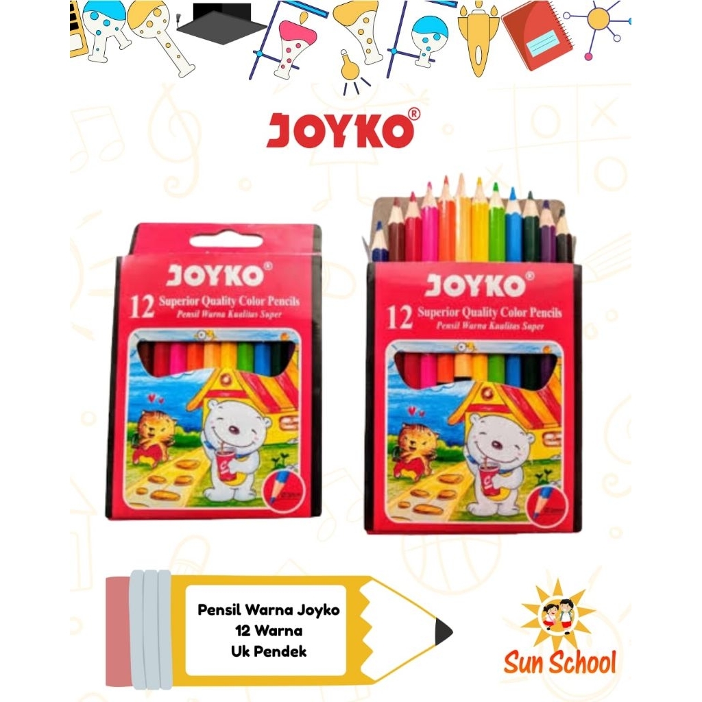 

Pensil Warna Pendek Joyko isi 12 24
