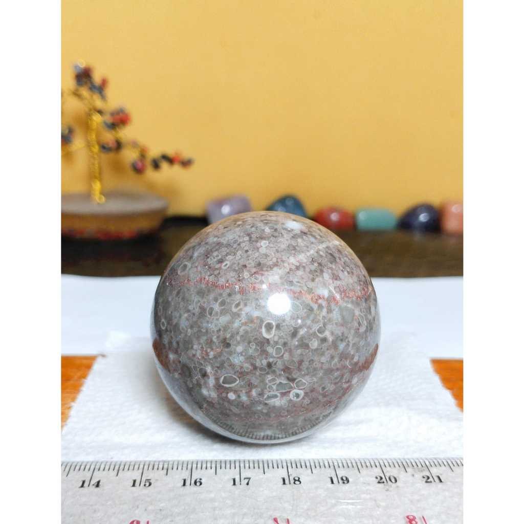 Batu Alam Coral Jasper Sphere Natural (1)
