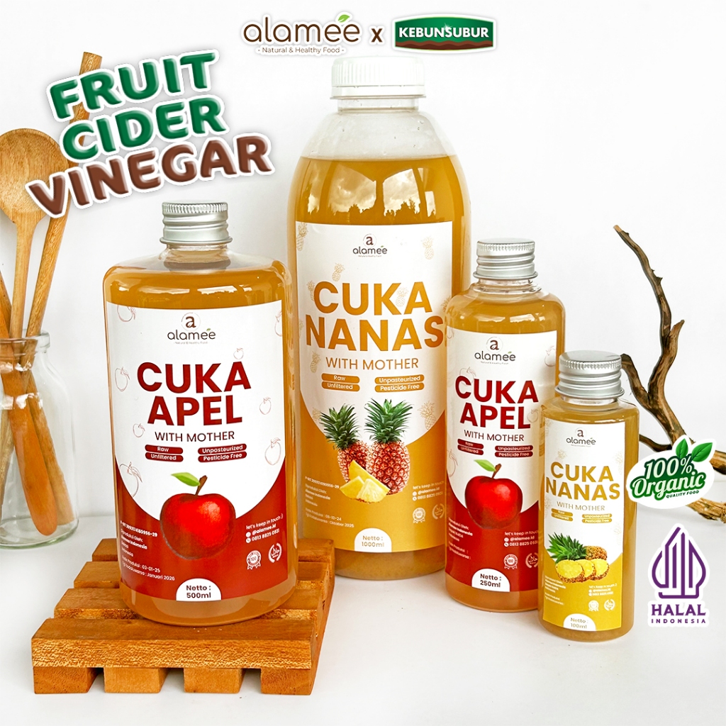 

alamee cuka murni premium tanpa bahan tambahan lain cuka apel cuka nanas organik kebunsubur