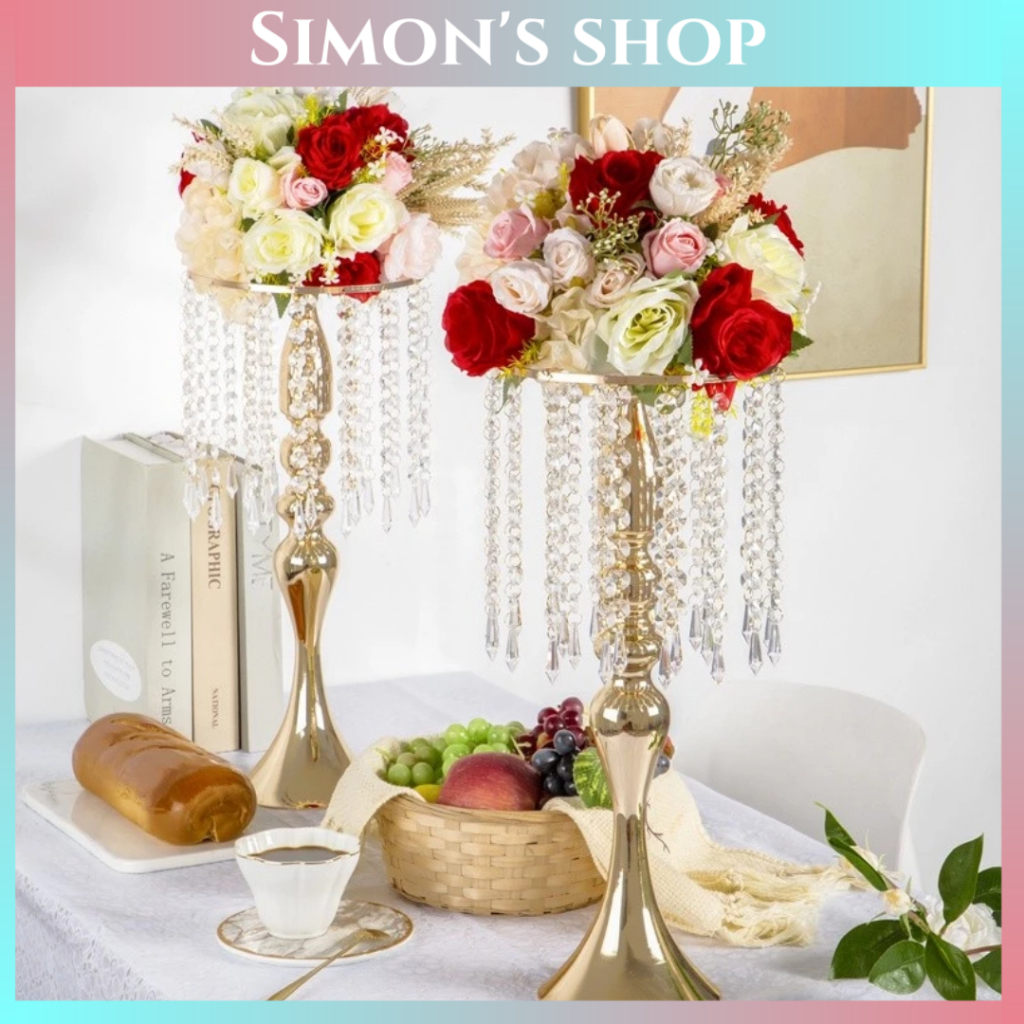 vas bunga hiasan dekorasi ruang tamu mewah pajangan lemari kaca luxurious untuk wedding rumah