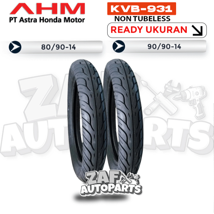 SEPASANG / SATUAN BAN LUAR MOTOR MATIC HONDA AHM Fedeal KVB Depan Belakang Ring 14 80/90 90/90 Non T