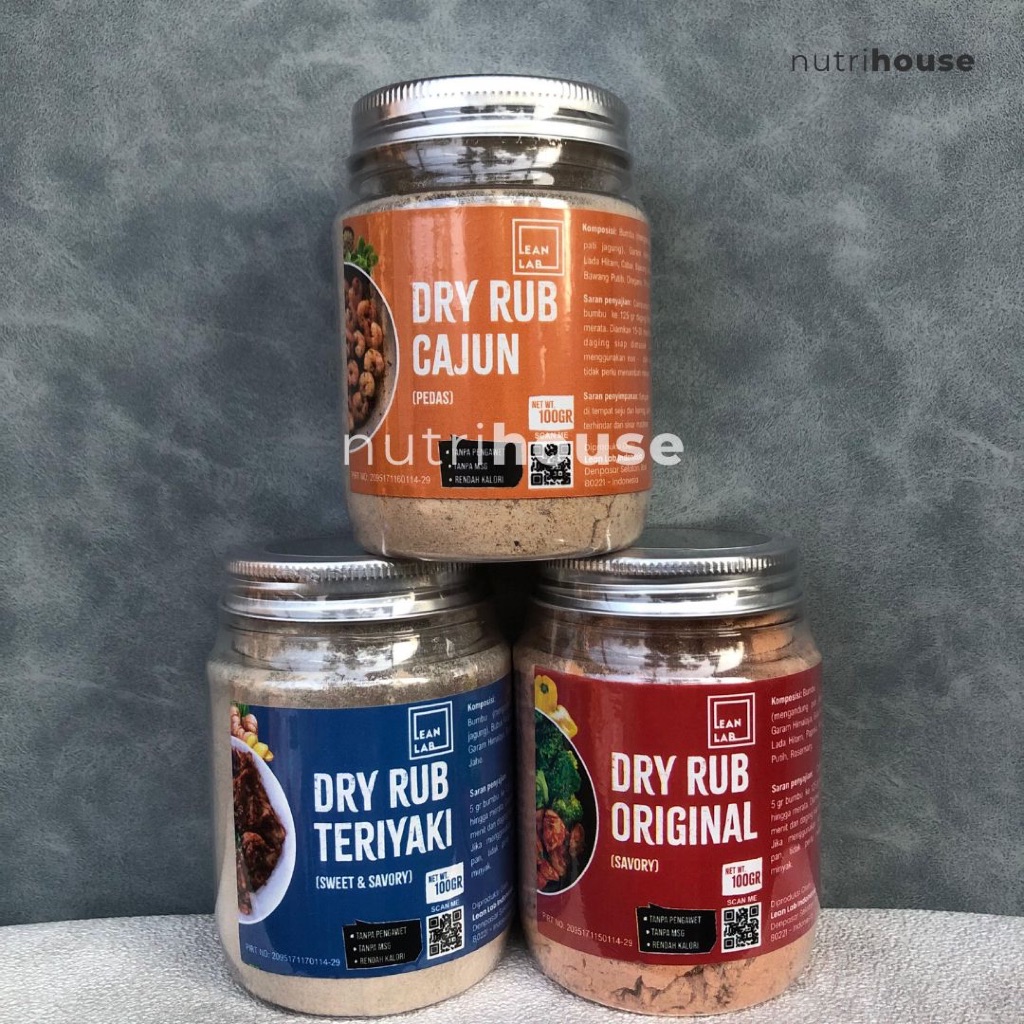 

Bumbu Masak Dry Rub Leanlab Marinasi Rendah Kalori 100g x1 Leanlab dryrub (Original/Cajun/Teriyaki)