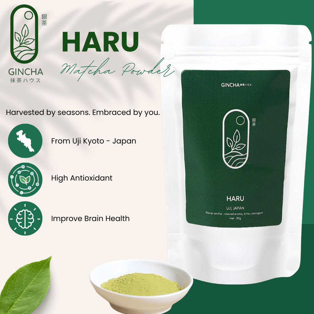 

HARU Premium Matcha Powder 30gr / Culinary Grade / Bubuk Matcha Uji Jepang Asli