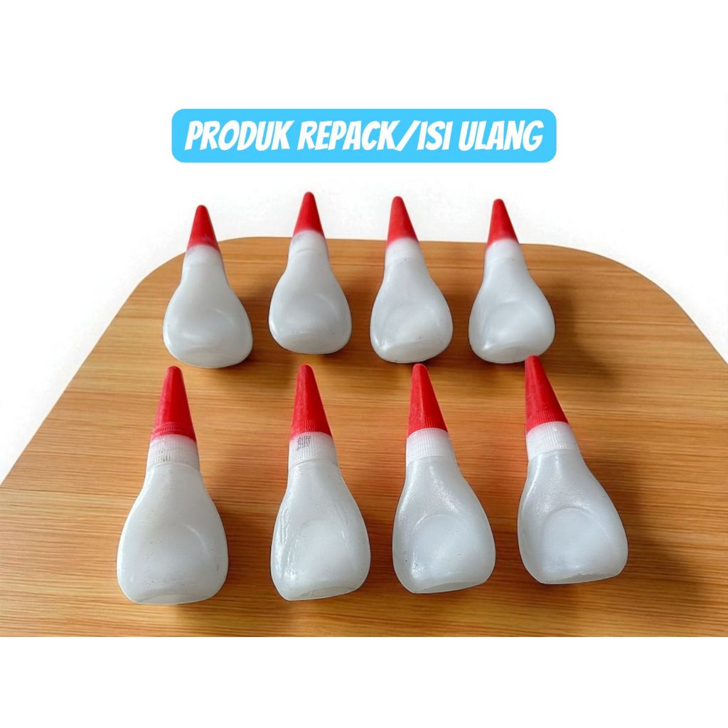 

Lem Korea REPACK ISI ULANG KEMASAN Botol Renceng 5 gr / Lem Cair Super Power Glue / Lem Instant Tetes Serbaguna