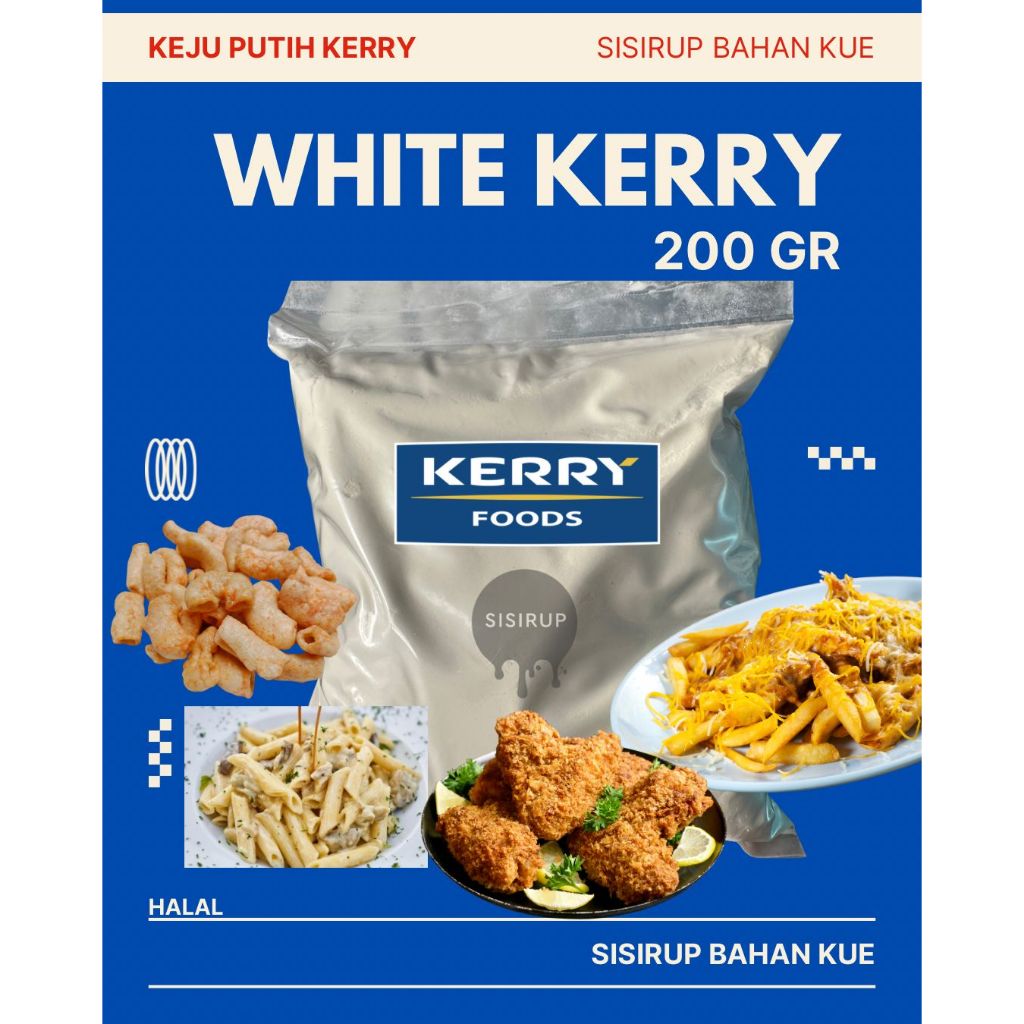 200 GR WHITE KERRY CHEESE POWDER 200 GR / CHEESE POWDER / Keju Asin / KERRY WHITE / Keju bubuk / WHI