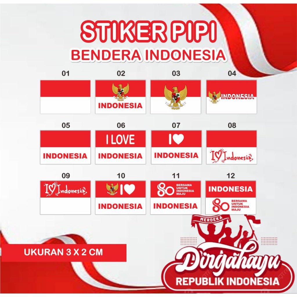 

STIKER PIPI MERAH PUTIH 17 AGUSTUS