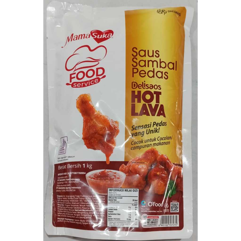 

hot lava saus sambal 1 kg mamasuka delisaos