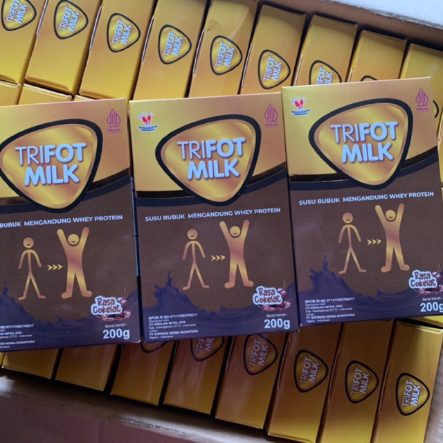 

GROSIR 3 TRIFOT MILK RASA COKLAT | Susu Penggemuk Penambah Berat Badan & Nafsu makan | 200gr | BPOM AMAN HALAL