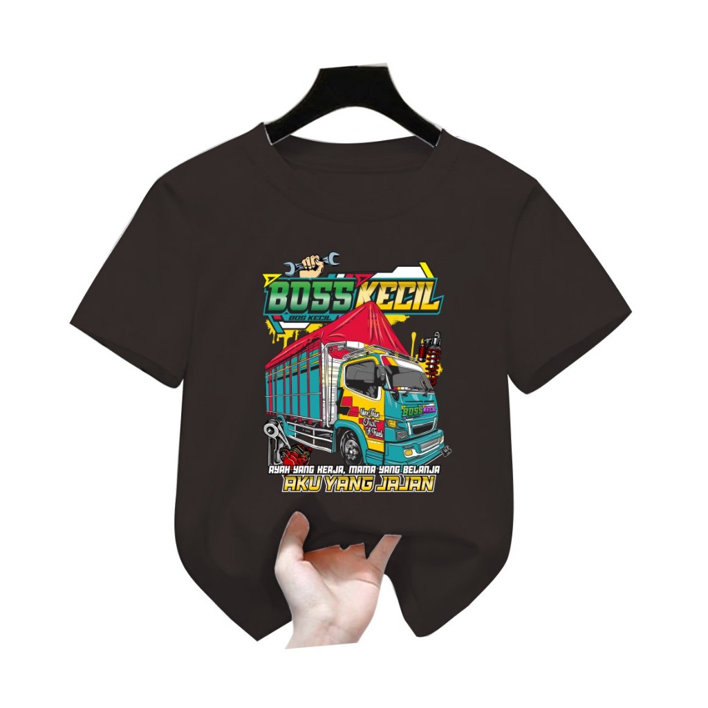 Kaos Atasan ANAK ANAK PRIA/WANITA Kaos Katun Distro Motif BOSS KECIL