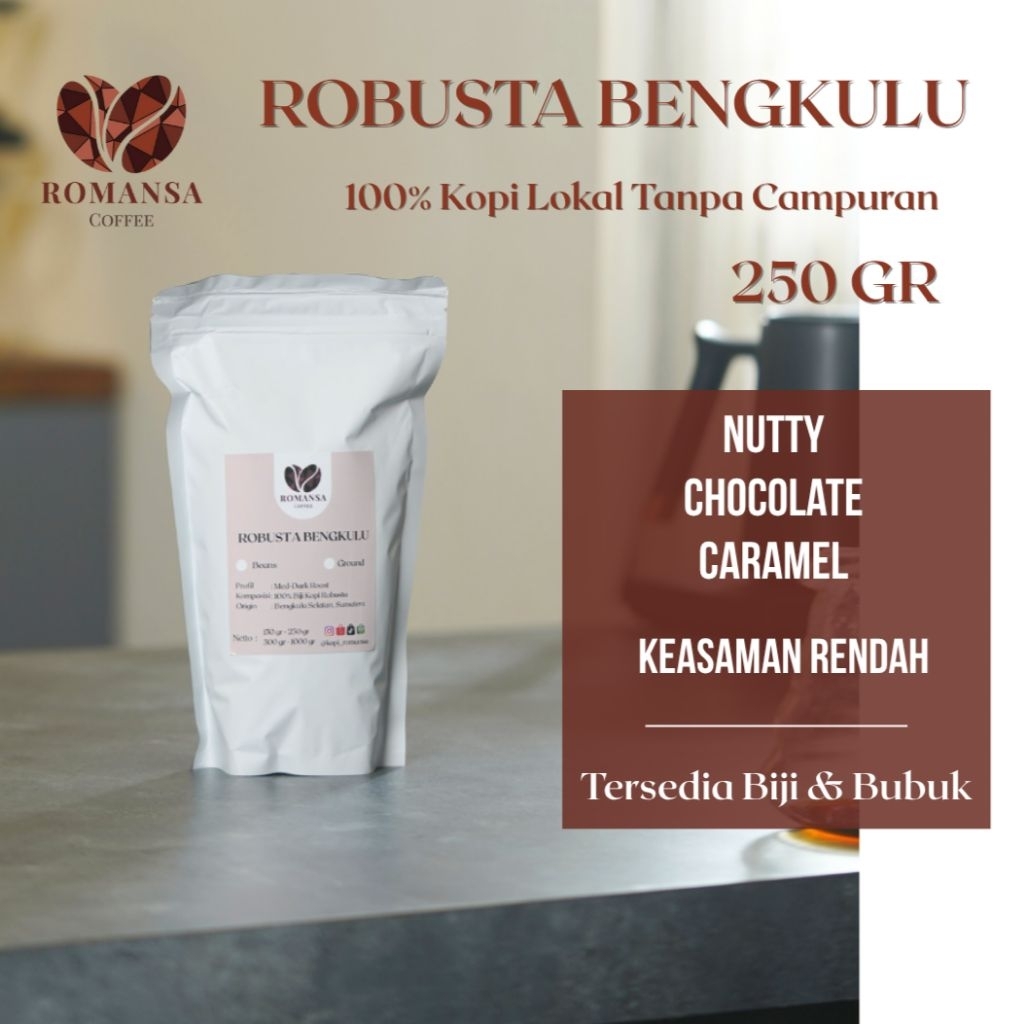 

Kopi Robusta Bengkulu 250gr - Kopi Enak, Pahit, Strong | Fresh Sangrai
