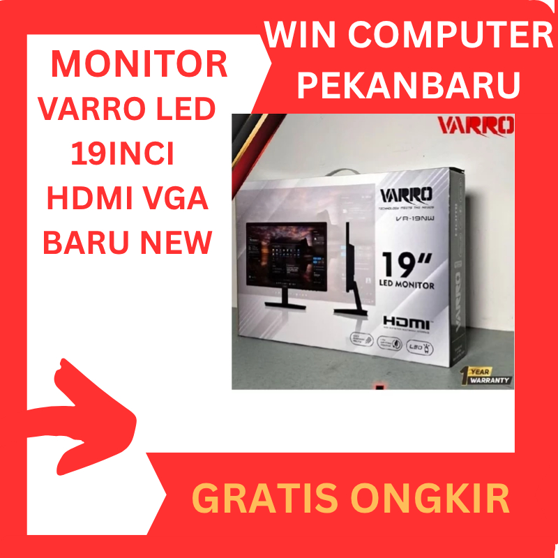 MONITOR LED VARRO 19 INCH HDMI + VGA / Monitor Varro 19 Inch