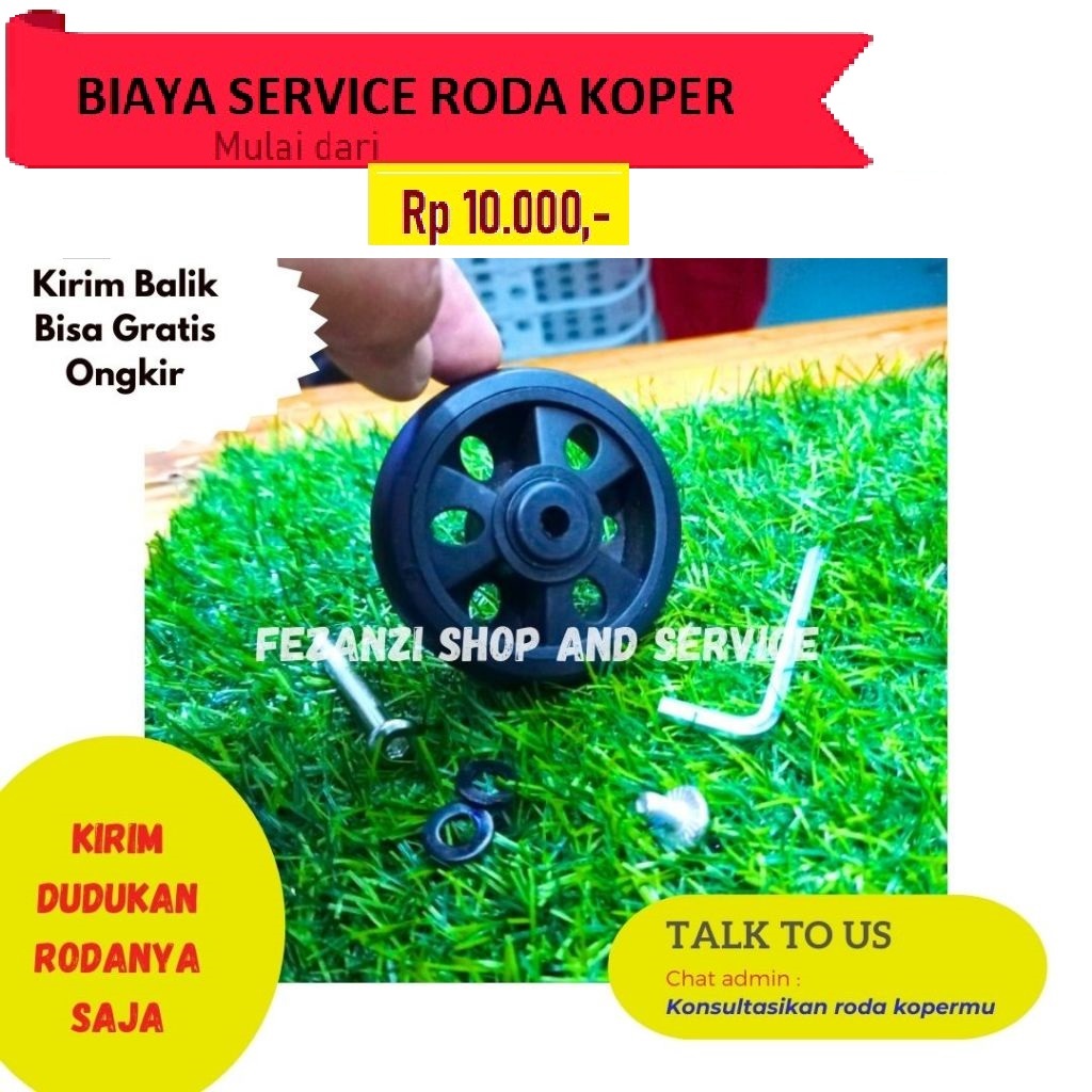 roda koper dan trolly diameter 6.6cm sesuai foto