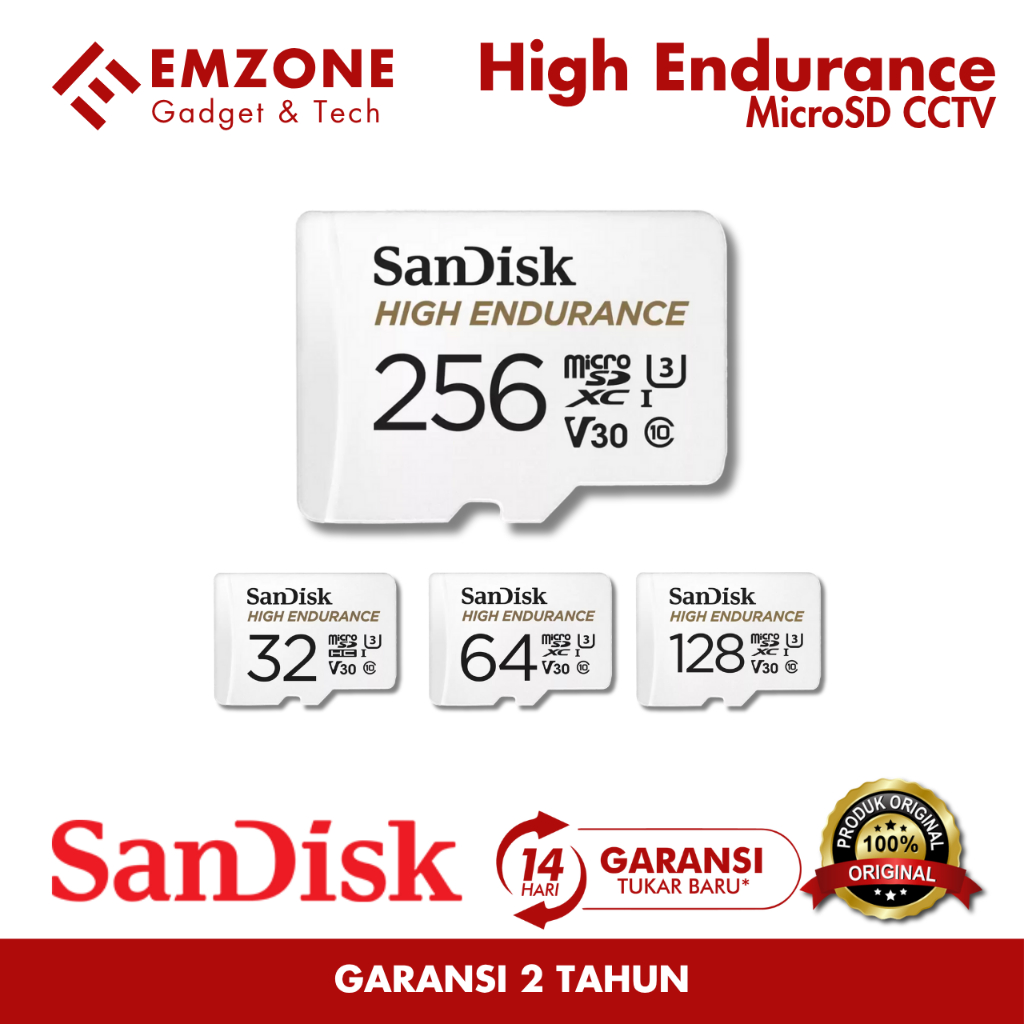 Sandisk MicroSD High Endurance 32GB 64GB 128GB 256GB Memori CCTV Dashcam