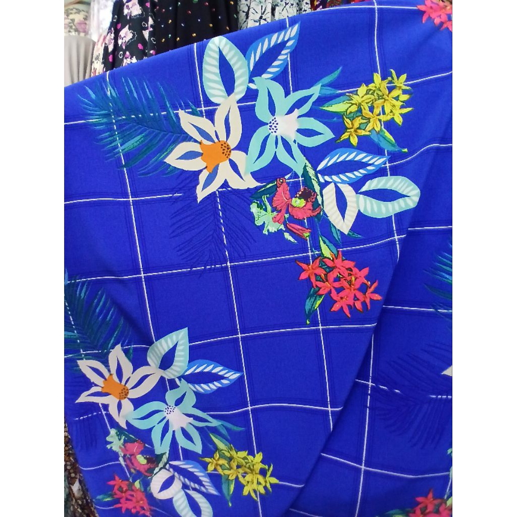 Kain/Bahan moscrep motif//Kain moscrepe meteran//Bahan moscrepe garment motif