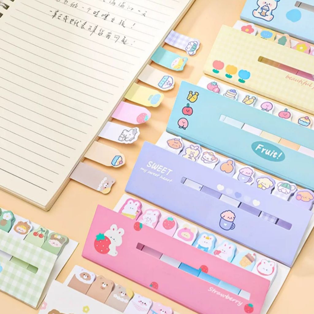 

Sticky Notes Lucu 8 in 1 Desain Kawaii Asthetic – Penanda Buku / Memo Note Imut