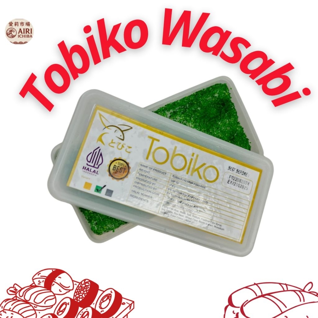 

Tobiko Wasabi Halal Frozen – Telur Ikan Sushi Mentai Warna Hijau Premium 500gr