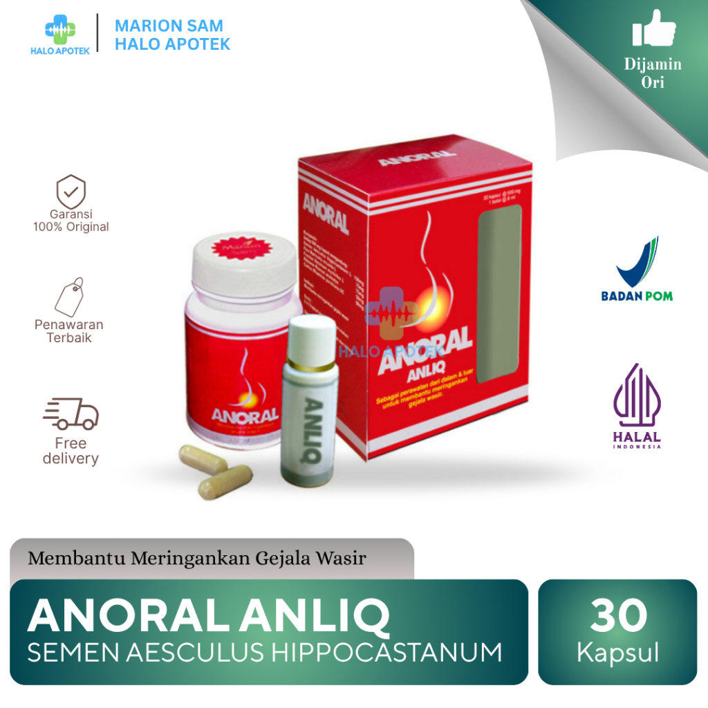 ANORAL KAPSUL 30'S + ANLIQ 8 ML | OBAT WASIR, AMBEIEN, AMBEYEN
