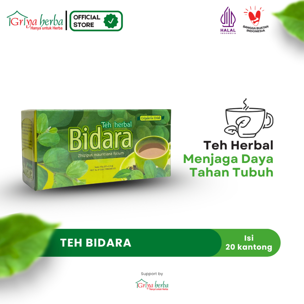 

Teh herbal daun bidara griya herba membantu melancarkan sistem pencernaan isi 20 kantong teh celup halal