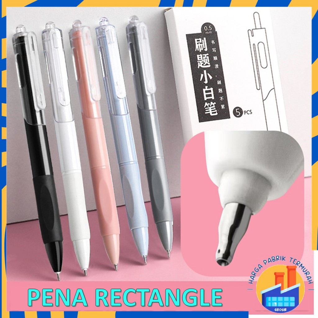 

HPT Pulpen Gel Retractable 0.5mm Pena Cetekan Warna Polos Tinta Hitam Pena Aesthetic Cepat Kering Pen Tinta Gel Mekanik Ujung Lancip Bolpoin Cetek Alat Tulis Kantor Cute Ballpoint School Stationery ATK Murah