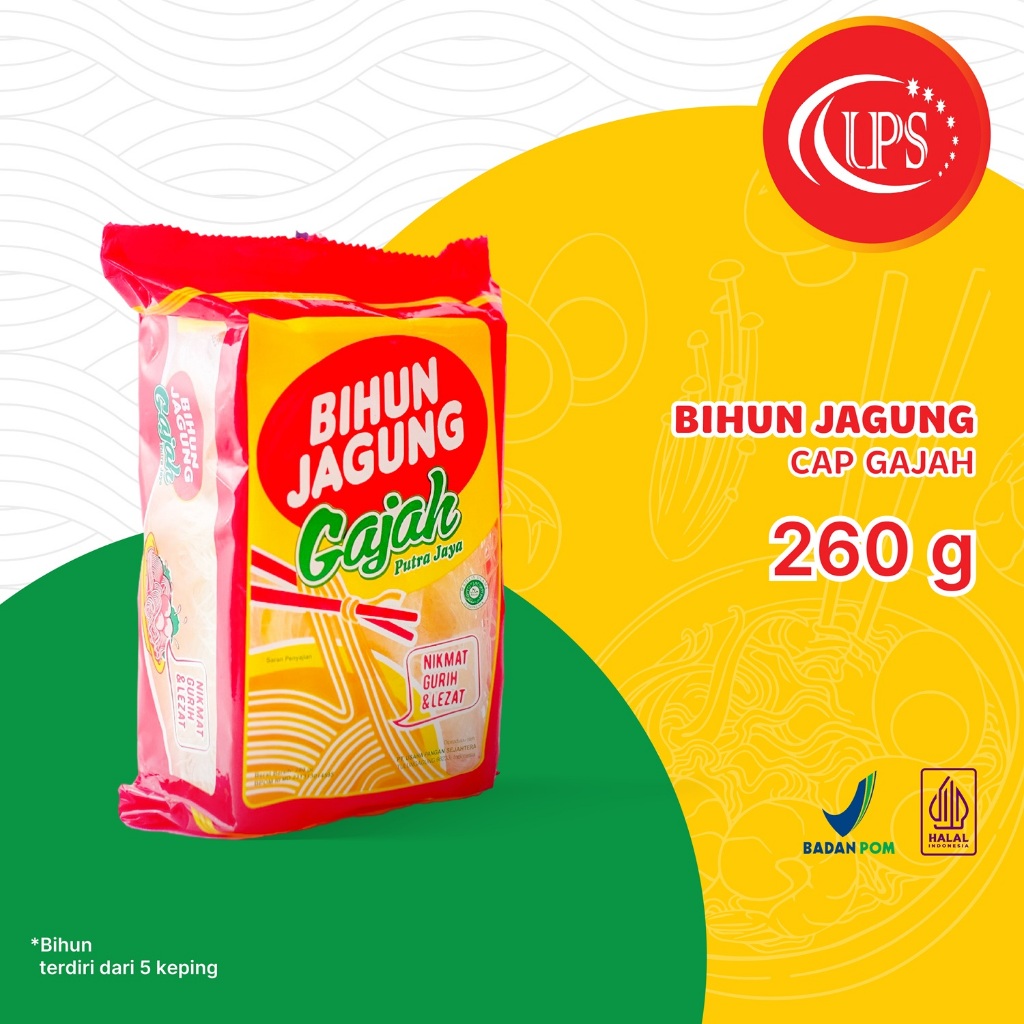 

Bihun Jagung Cap Gajah 260g - Bihun Jagung Isi 5 Keping