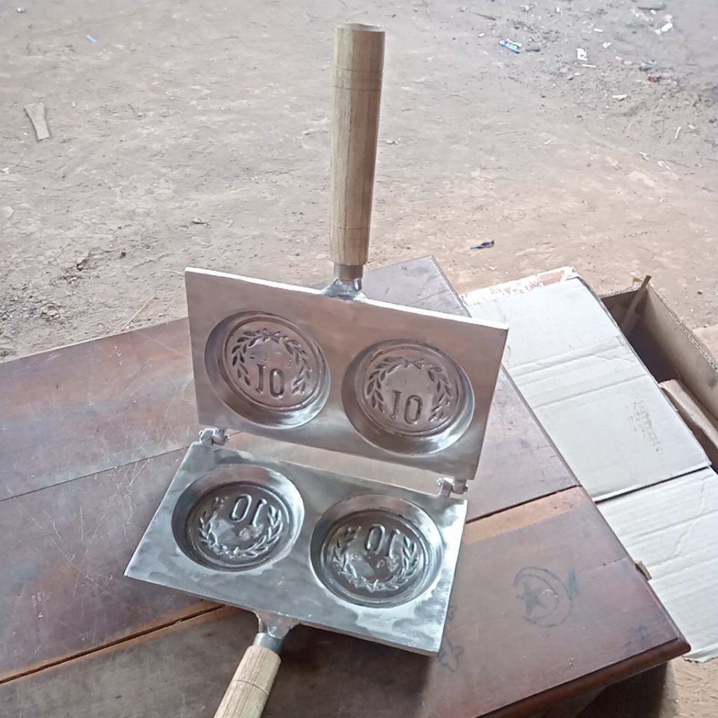 cetakan kue koin 10 yen double waffle pancake