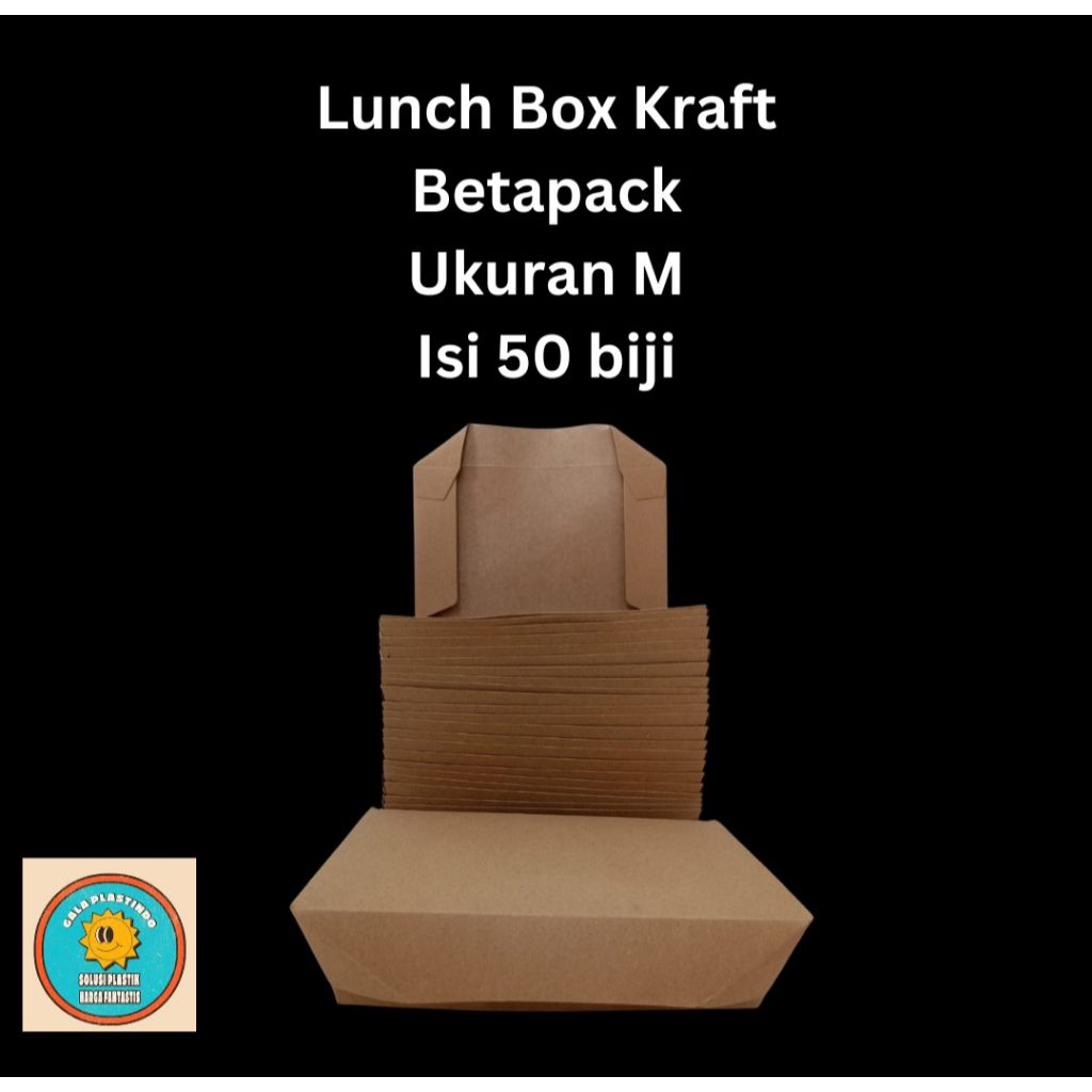 Lunch Box Kraft Betapack M – Isi 50 pcs Ramah Lingkungan & Food Grade