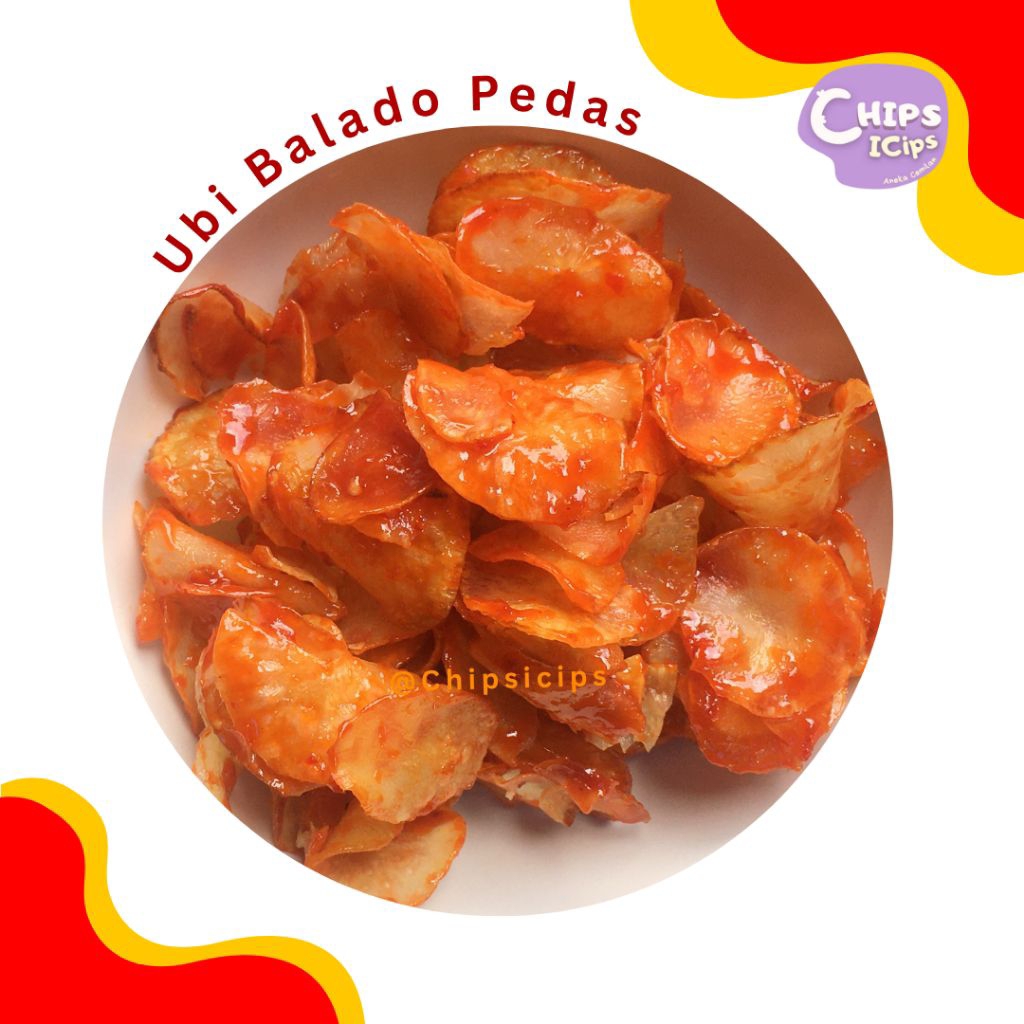 

Chipsicips | Keripik Ubi (Singkong) Bumbu Sambal Balado Pedas Manis