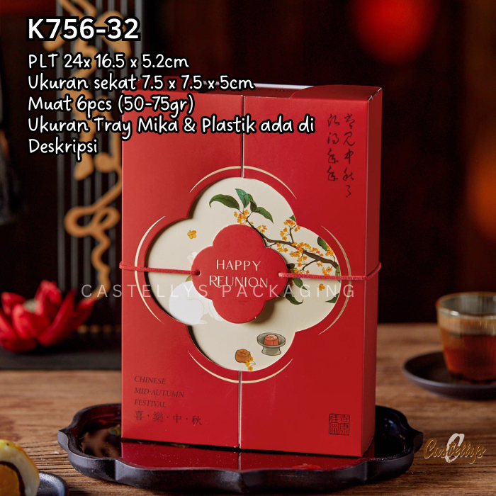 

Kotak Box Kue Hampers Kue Bulan 50-75gr K756-32 Kue Bulan Snowskin Pia Mochi dll