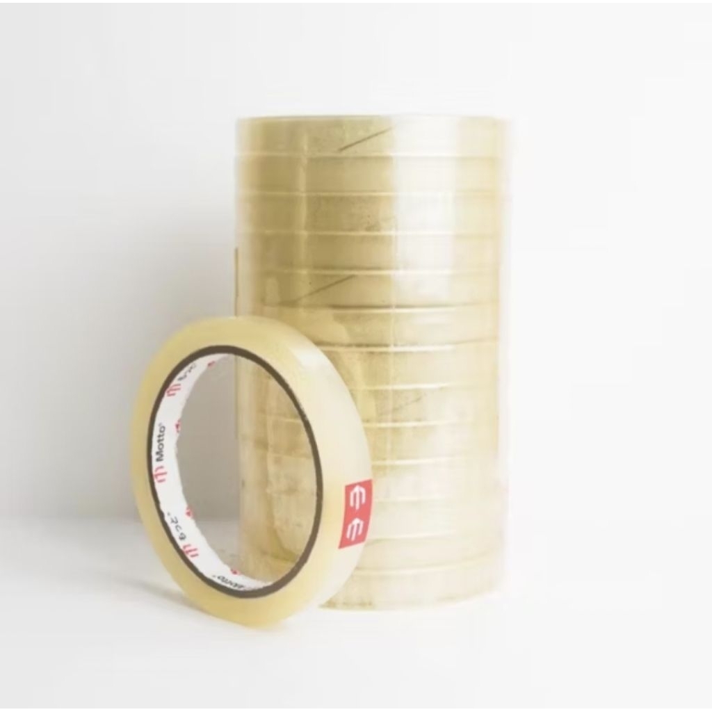 

Isolasi bening 1/2 inch 12mm 100 yard / Lakban 1/2 inch bening 100 yard / Selotip bening 12mm x 100 yard