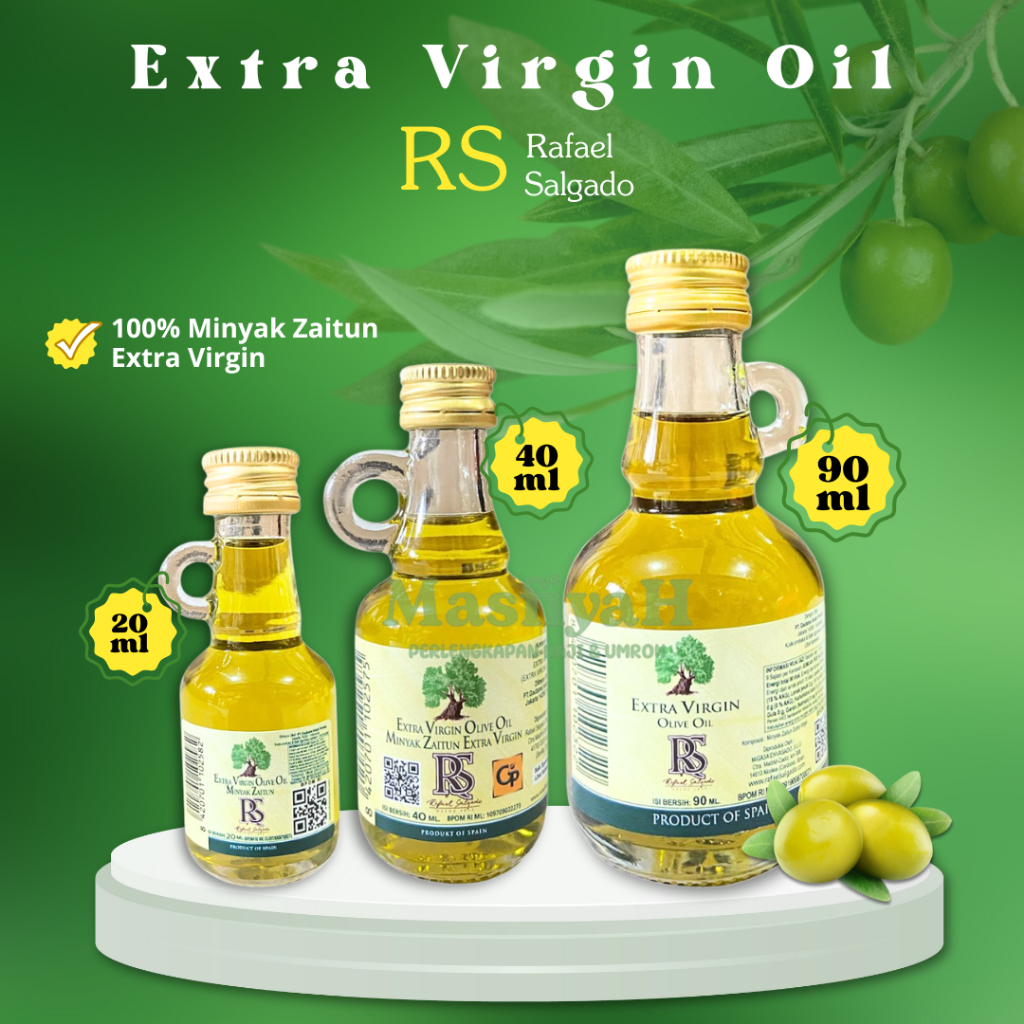 

Minyak Zaitun Extra Virgin Olive Oil 20 ML Minyak Zaitun RS - Minyak Zaitun Rs Rafael Salgado (Bisa Diminum).