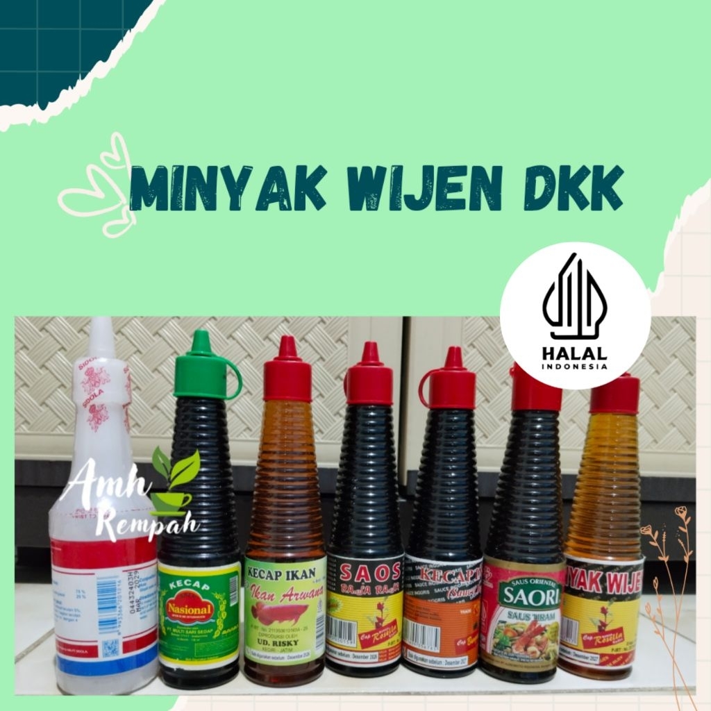 

Minyak Wijen, Kecap Asin, Kecap Ikan, Saos Raja rasa, Saos Tiram, Kecap Inggris, Cuka, Kecap Manis | Halal
