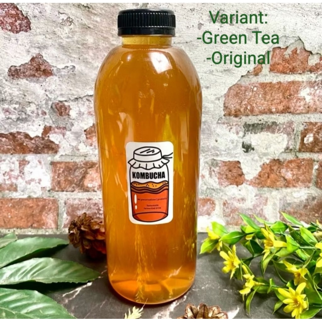 

Kombucha Tea (siap minum), Original dan Green Tea 1 Liter