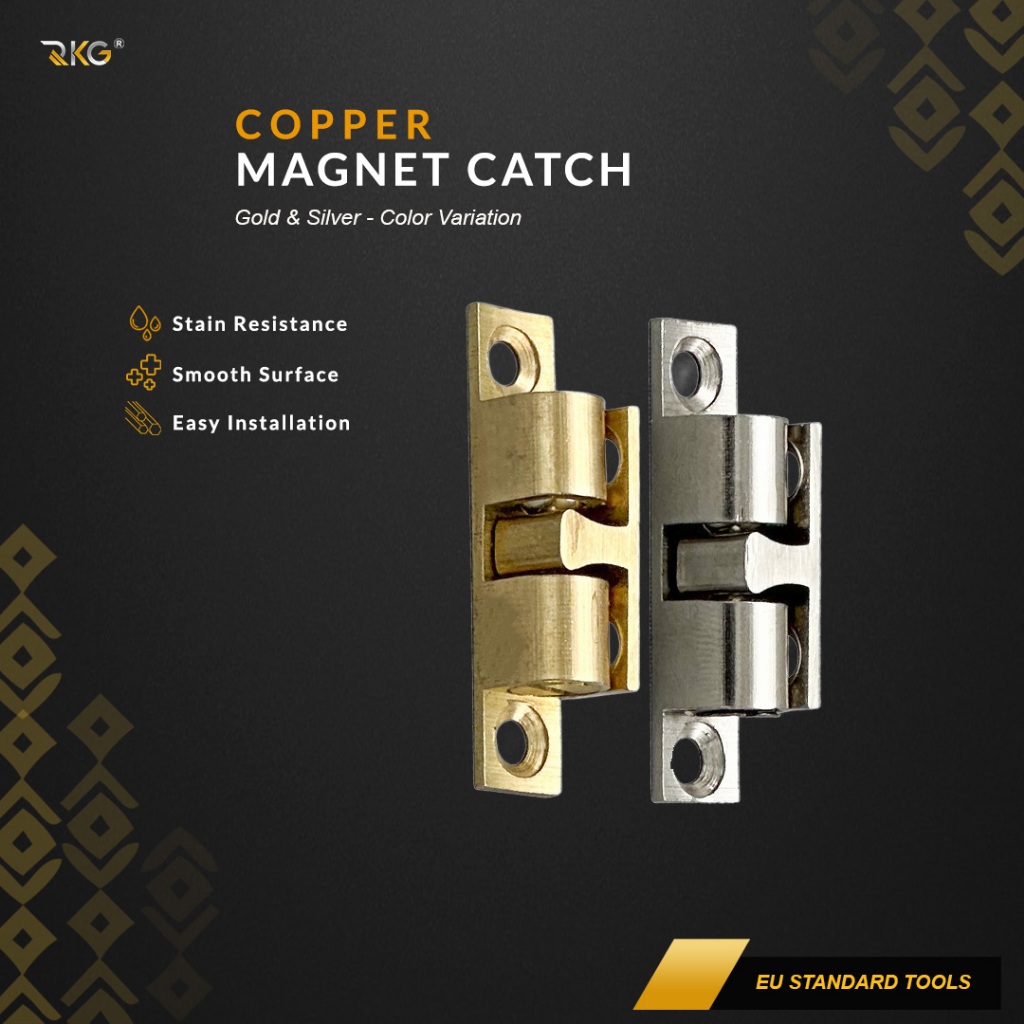 Magnet Pintu Laci Lemari Capit Udang 40 Mm Copper Push to Open Magnetic Catch