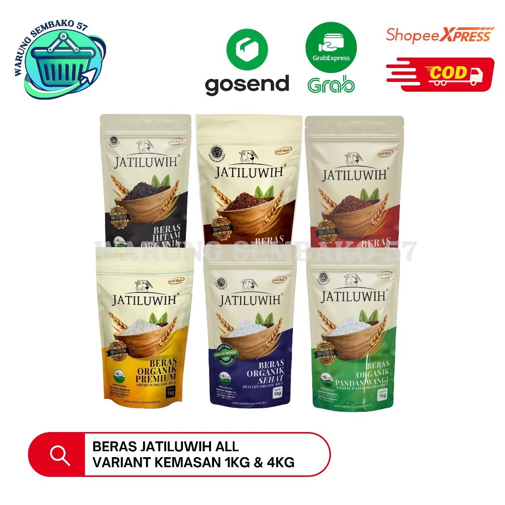 

Jatiluwih Beras Organik Bebas Pestisida Kimia All Varian Premium Kemasan 1kg & 4kg