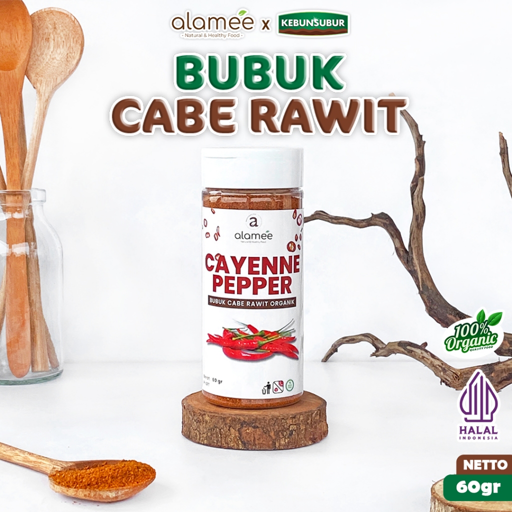 

ALAMEE Bubuk Cabe Rawit Cayenne Pepper Seasoning Powder Tanpa Campuran Bumbu Masakan Dapur 60gr kebunsurbur